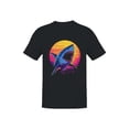 thumbnail image 1 of Retro Sunset Shark Attack Men's T-shirt, 1 of 3