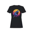 thumbnail image 1 of Retro Sunset Shark Attack Women's T-shirt, 1 of 3
