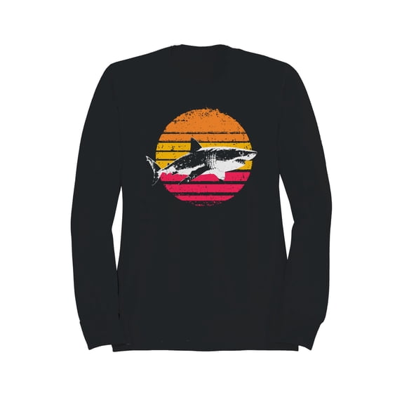 Retro Sunset Shark Men's Sweatshirt