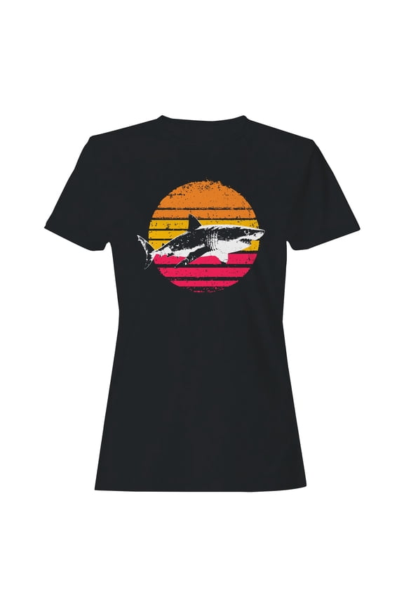 Retro Sunset Shark Women's T-shirt