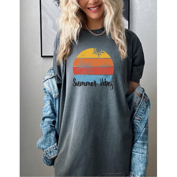 Retro Sunset Shirt, Vintage Shirt, Beachy Vibes Tee, Retro Summer Shirt for Women, Rays Wavy Tshirt, Beach Shirt, Family Vacation Shirts, F6158 All Size S-5Xl