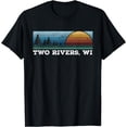 thumbnail image 1 of Retro Sunset Stripes Two Rivers, Wisconsin T-Shirt, 1 of 5