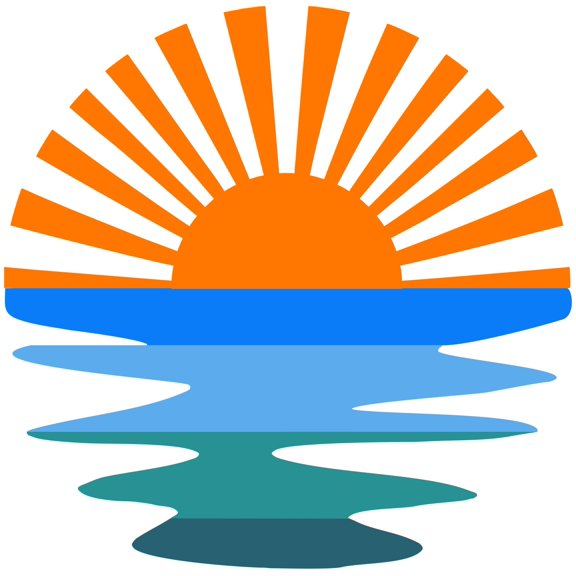 Retro Sunset Vinyl Sticker, 5 Inch, Indoor/Outdoor