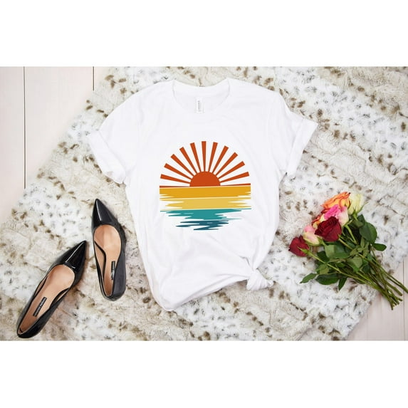 Retro Sunset Waves Shirt, Retro Summer Shirt, Sunset T-Shirt, Vintage Sunset Shirt, Retro Sunshine Shirt, Beachy Vibes Tee, Sunset Lover Shirt