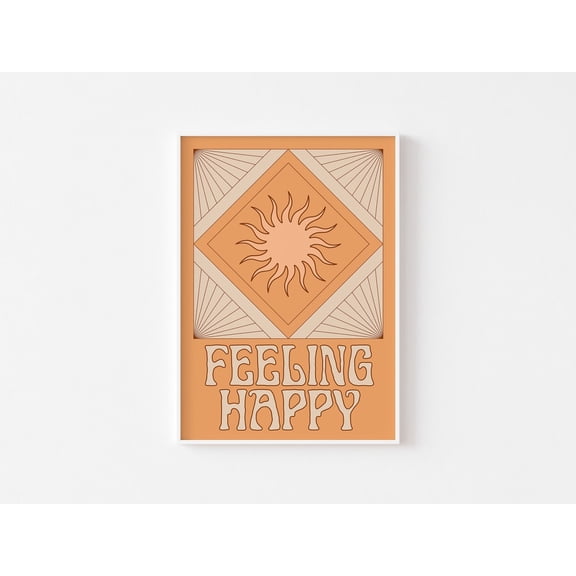 Retro Sunshine Hippie Sun Wall Art Poster Unframed Paper Print