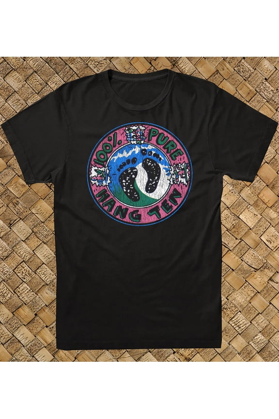 Retro Surf T Shirt 100% Cotton Vtg Art 100% Pure Hang Ten Surfer Surfing