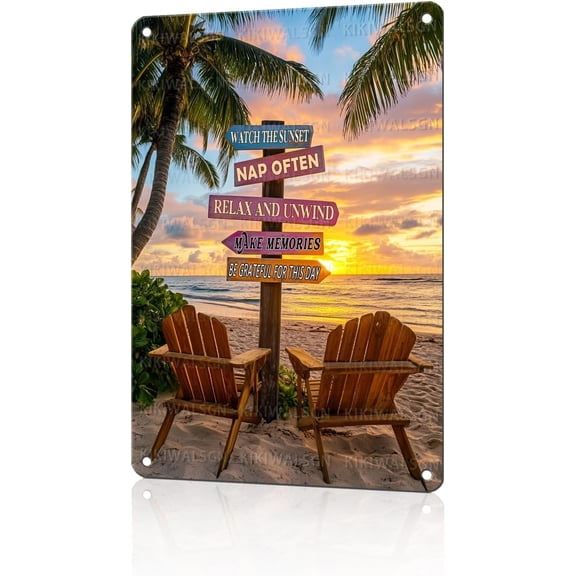 Retro Surfboard Metal Tin Sign Beach Wall Decor Vintage Coastal Surfer Wall Art 8x12 Inch