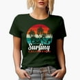 thumbnail image 1 of Retro Surfing California with Palm Trees, Surf Van & Surfer, Military Green T-Shirt, 3XL, 1 of 5