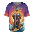 thumbnail image 1 of Retro Surfing Chesapeake Bay Retriever in Cool Sunglasses Hello Summer Waves All Over Print 3D Baseball Shirt Chessie Dog Lover Softball Sport - 10001, 1 of 6