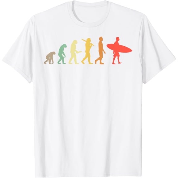 Retro Surfing Evolution Gift For Surfers T-Shirt