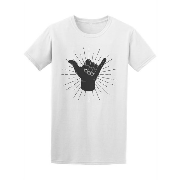 Retro Surfing Shaka Hand T-Shirt Men -Image by Shutterstock, Male x-Large