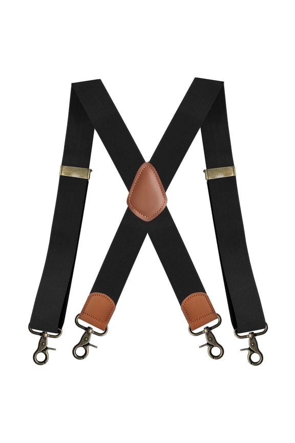 Retro Suspenders for Men Heavy Duty 1.4 Inch Adjustable Elastic Straps X-Back Work Suspenders