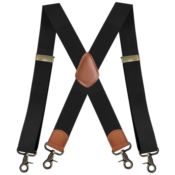Retro Suspenders for Men Heavy Duty 1.4 Inch Adjustable Elastic Straps X-Back Work Suspenders