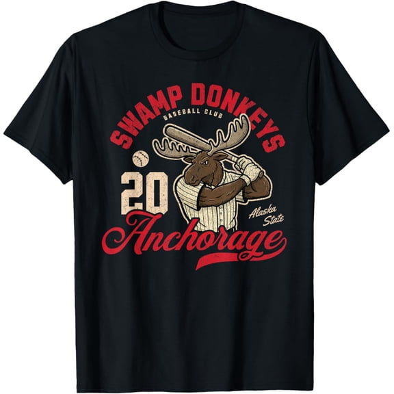Retro Swamp Donkeys Anchorage Minor League Baseball Team T-Shirt