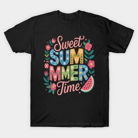 Retro Sweet Summer Time Vintage 70s Style Typography Graphic, H6053 T-Shirt, for Men and Women, Up to Size 5XL