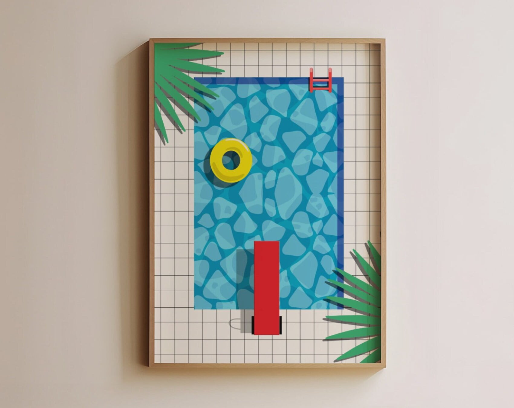 Retro Swimming Pool Print | Minimalist Vintage Pool Art | Summer Poster ...