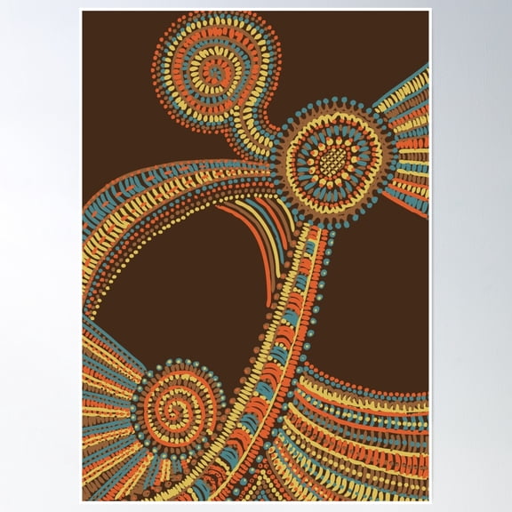 Retro Swirls Poster Wall Art, Modern Wall Decor, 12x18 UNFRAMED