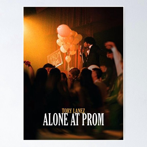 Retro Synthwave R&B Album Alone At Prom Aesthetic Graphic Wall Art, Unframed Canvas