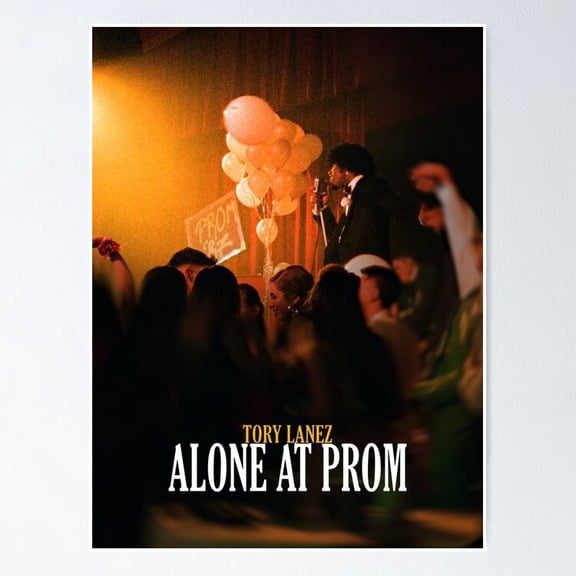 Retro Synthwave R&B Album Alone At Prom Aesthetic Graphic Wall Art, Unframed Poster