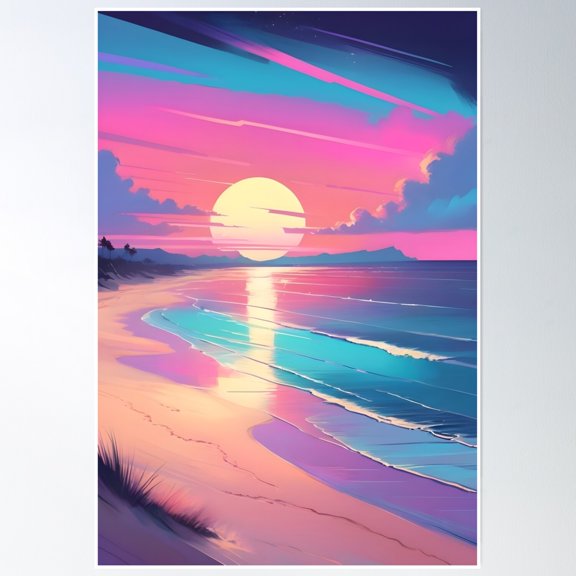 Retro & Synthwave Summer Vibes Poster Wall Art Modern Wall Decor Art Home Decor Office Wall Art