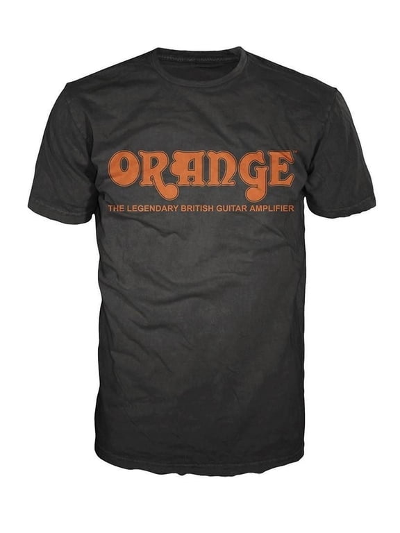 Retro T-Shirt, Black with Orange Logo (Large)