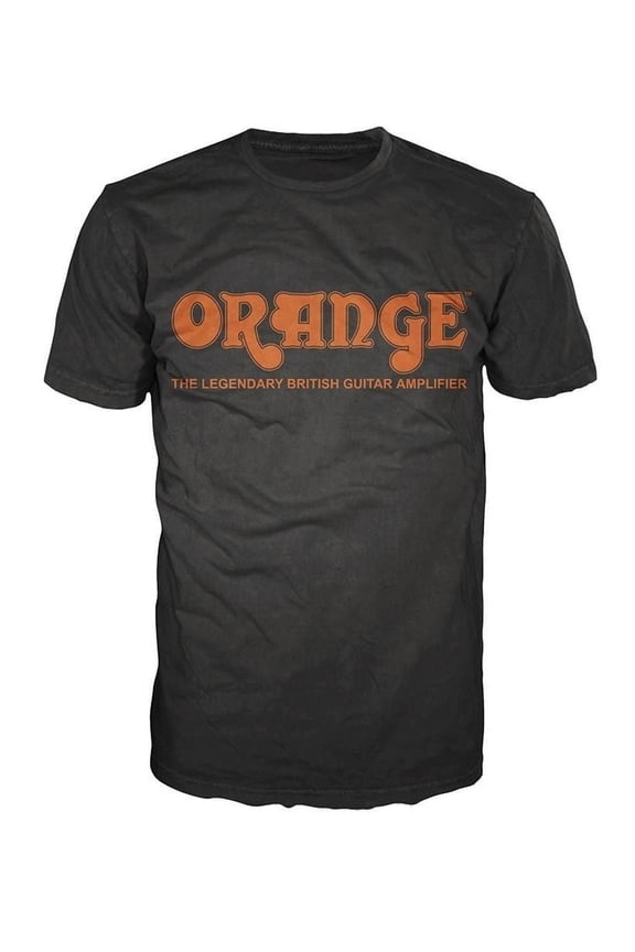 Retro T-Shirt, Black with Orange Logo (Large)