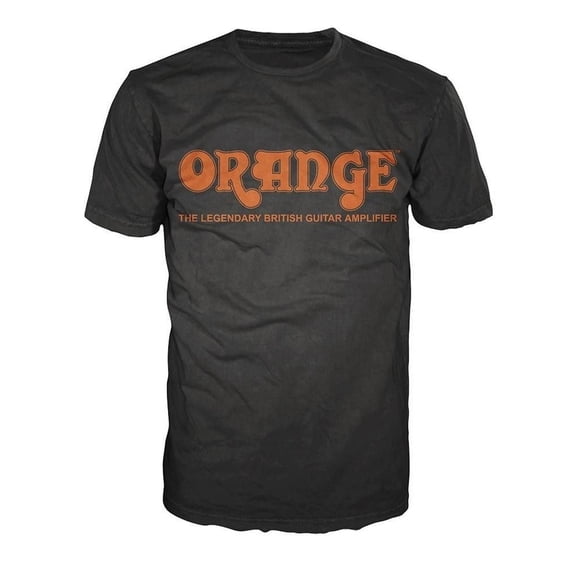 Retro T-Shirt, Black with Orange Logo (Large)