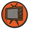 thumbnail image 1 of Retro TV Television Applique Multi-Color Embroidered Iron-On Patch - 2.5 Inch Small, 1 of 5