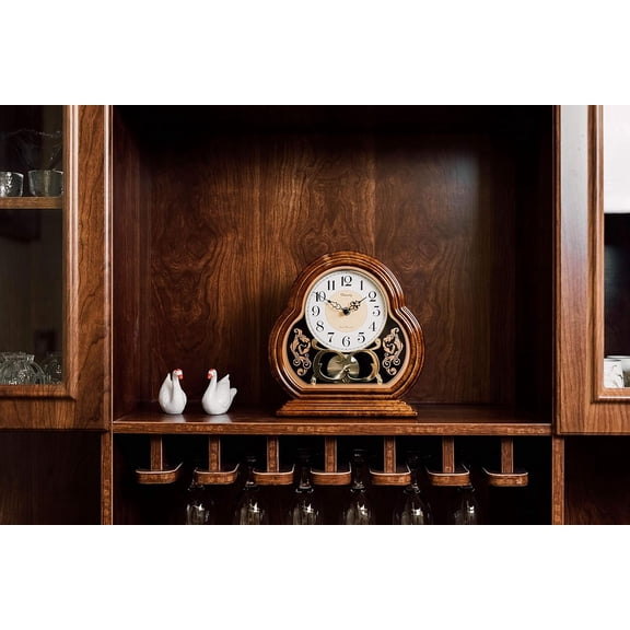 Retro Table Clock 10 Inches Silent Suitable for Living Room Arabic Numerals Easy to Read