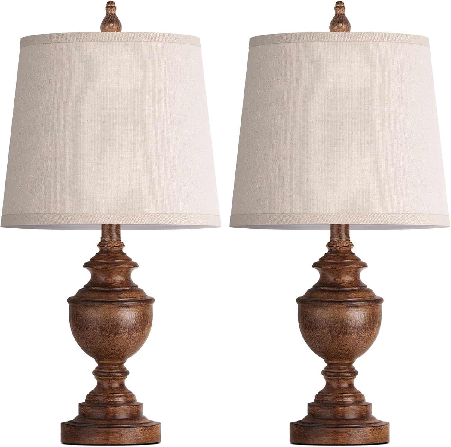 Retro Table Lamps Set of 2, Bedside Lamp for Bedroom Rustic Farmhouse ...