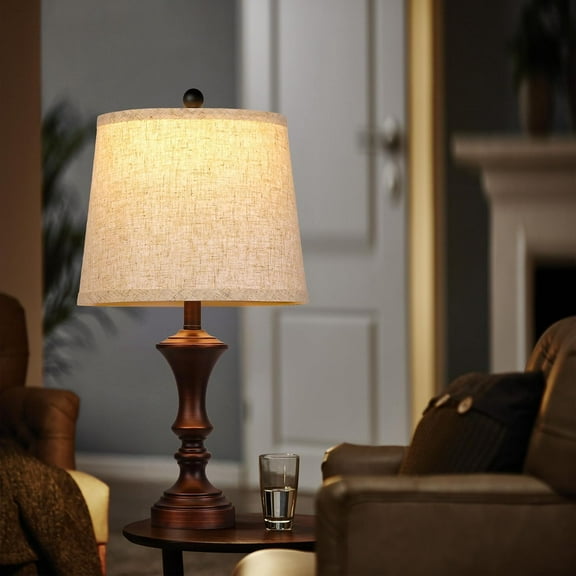 Retro Table Lamps Set of 2 Nightstand Lamp for Bedroom Vintage Rustic Living Room Traditional Bedside Lamps