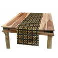 thumbnail image 1 of Retro Table Runner, Antique Design Floral Motifs on Checkered Background with Art Nouveau Inspiration, Dining Room Kitchen Rectangular Runner, 3 Sizes, by Ambesonne, 1 of 2