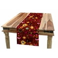 thumbnail image 1 of Retro Table Runner, Fifties Sixties Inspired Composition of Abstract Shapes on Dark Dotted Background, Dining Room Kitchen Rectangular Runner, 3 Sizes, by Ambesonne, 1 of 2