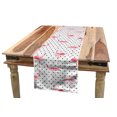 thumbnail image 1 of Retro Table Runner, Flamingo Birds on Minimalist Polka Dots Background Illustration, Dining Room Kitchen Rectangular Runner, 3 Sizes, by Ambesonne, 1 of 2