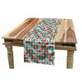 thumbnail image 1 of Retro Table Runner, Old Fashioned Style Abstract Mosaic Grid Inspired Floral Pattern Classical, Dining Room Kitchen Rectangular Runner, 3 Sizes, by Ambesonne, 1 of 2
