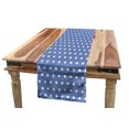 thumbnail image 1 of Retro Table Runner, White Polka Dots on Blue Background Romantic Classical Vintage Style Pattern, Dining Room Kitchen Rectangular Runner, 3 Sizes, by Ambesonne, 1 of 2