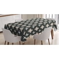 thumbnail image 1 of Retro Tablecloth, Geometric Pattern with Oval Shapes and Star Motif Mosaic Illustration, Rectangular Table Cover for Dining Room Kitchen, 52 X 70 Inches, Dark Gery Brown and White, by Ambesonne, 1 of 3