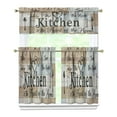 thumbnail image 1 of Retro Tableware2 (1) Kitchen Curtain Valance 3 Piece Home Curtains and Valance Set Curtain Sink Window Decor Window Treatment Tier 27.5x36 Length, 1 of 6