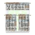 thumbnail image 1 of Retro Tableware5 (1) Kitchen Curtain Valance 3 Piece Home Curtains and Valance Set Curtain Sink Window Decor Window Treatment Tier 27.5x36 Length, 1 of 6