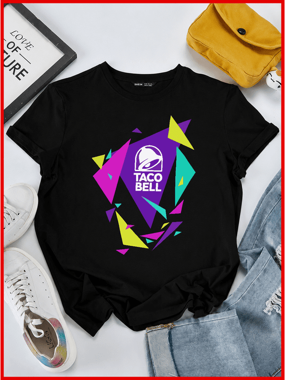 Retro Taco Bell Fast Food Chain 90s Neon Bell Logo Diner Unisex T-Shirt V60725, S-5XL