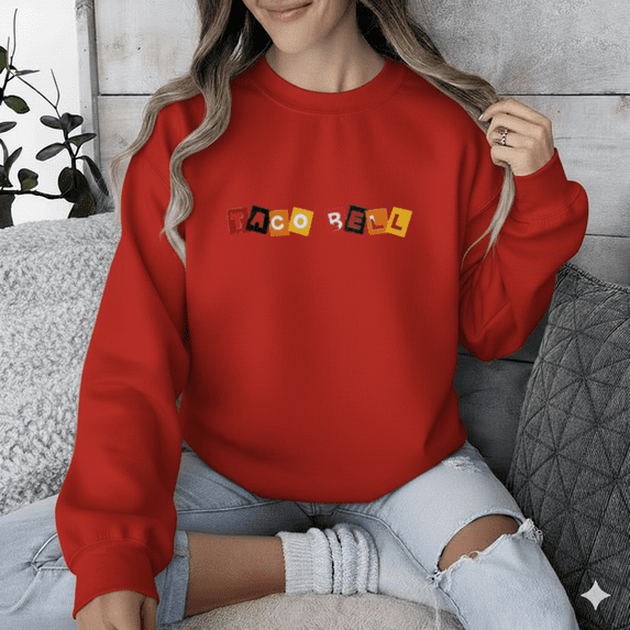 Retro Taco Bell Inspired Classic Fast Food Fan Vintage Style Graphic Sweatshirt up to size 5XL