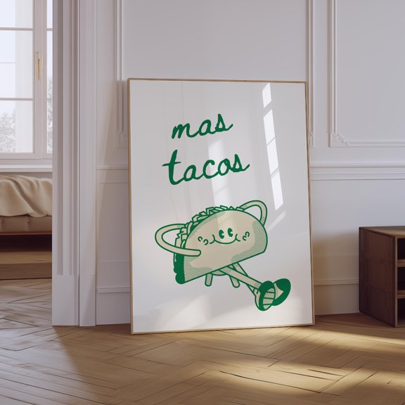 Retro Taco Mexican Kitchen Poster, Unframed Size 24x36