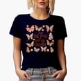 thumbnail image 1 of Retro Take the Risk or Lose the Change & Butterfly Art Merch Gift, Navy Blue T-Shirt, 2XL, 1 of 5