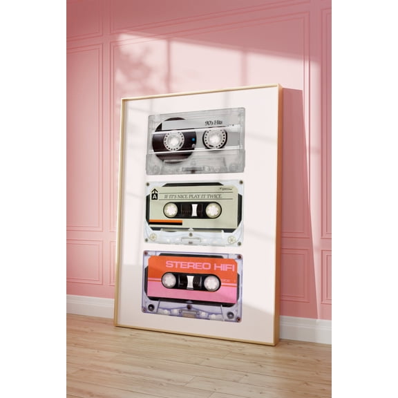 Retro Tape Cassette Poster Trendy Vintage Case Aesthetic y2k 90's Poster Music Lover Graphic Cool Mix Tape Nostalgic Poster Wall Art, Size 12x18 UNFFRAMED F03.1.7l2859