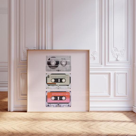 Retro Tape Cassette Square Poster Trendy Vintage Case Aesthetic y2k 90's Poster Music Lover Graphic Mix Tape Nostalgic Poster Wall Art, Size 24x36 UNFFRAMED F03.1.7l2890