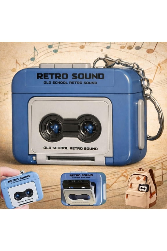 Retro Tape Recorder Keychain Mini Cassette Bag Pendant Compact Y2K Aesthetic Backpack Charm Music Lovers Gift Novelty Nostalgic Premium Durable Accessory
