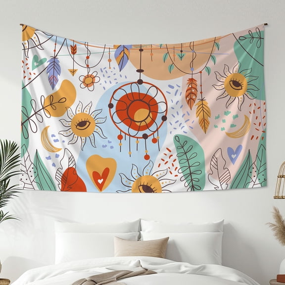 Retro Tapestry Feather Tapestry Aesthetics Tapestry Boho Tapestry Modern Art Wall Hanging Decor Tapestry for Living Room Bedroom Dorm