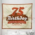 thumbnail image 1 of Retro Tapestry, Retro Style Design Celebration Theme and Number Old Age Print, Fabric Wall Hanging Decor for Bedroom Living Room Dorm, 5 Sizes, Scarlet Brown Eggshell, by Ambesonne, 1 of 1
