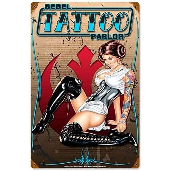 Retro Tattoo Parlor Metal Tin Signs 8 x 12 Inch Plaque Poster for Room Home Tavern Indoor Bar Shop Wall Decor Sign Personalized
