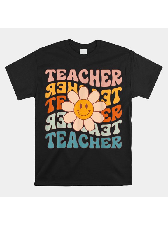 Retro Teacher Daisy Colorful Elementary School Teacher Shirt